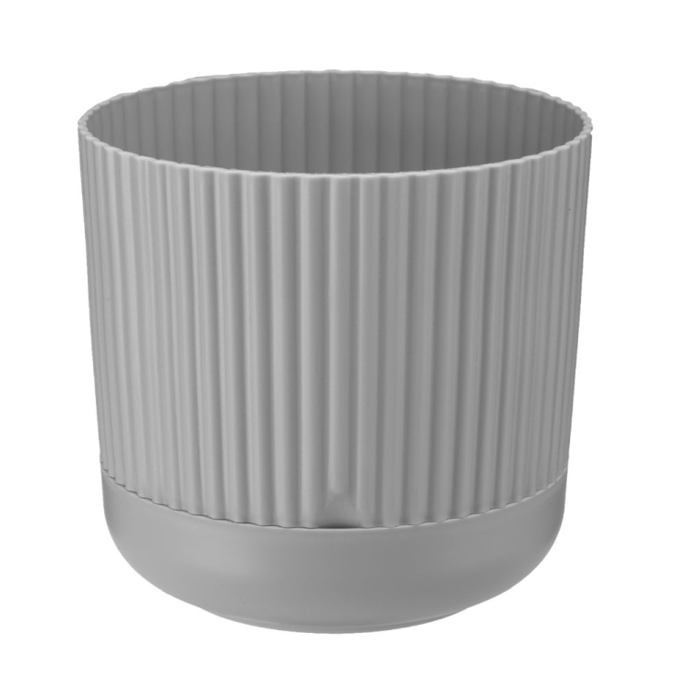 Doniczka plastikowa z podstawką 14cm Nostalgia szary